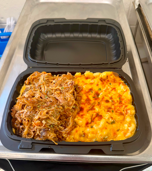Loaded 5-Cheese Mac & Mango Delight Pulled Pork Platter